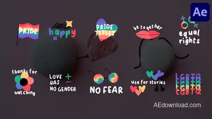 Pride Titles for After Effects Titles template preview