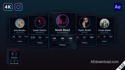 Profile Cards Carousel Openers template preview