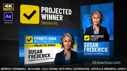 Projected Winner Election Kit Elements template preview