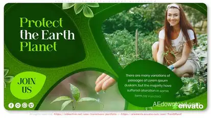 Protect the Earth Planet Slideshow Video Displays template preview