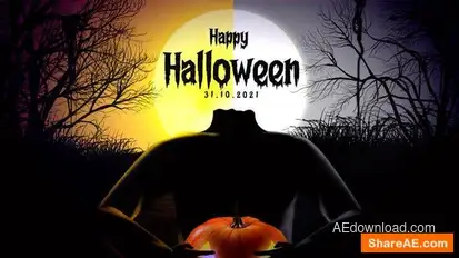 Pumpkin Head Halloween Intro Openers template preview