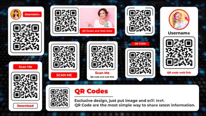 QR Code Lower Thirds Animation Elements template preview