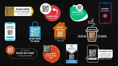 QR Code Titles & Openers Video Displays template preview