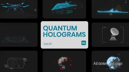 Quantum Holograms 01 for After Effects Elements template preview