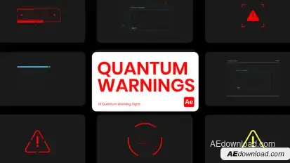 Quantum Warning for After Effects Titles template preview
