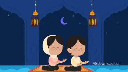 Ramadan and Eid Greetings Logo Stings template preview