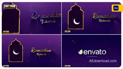 Ramadan And Eid Greetings Intro Logo Stings template preview