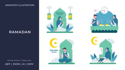 Ramadan Animated Illustration | After Effects Ramadan Free Templates template preview