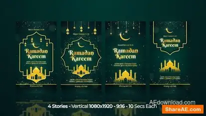 Ramadan Kareem Eid Mubarak Instagram Stories Openers template preview