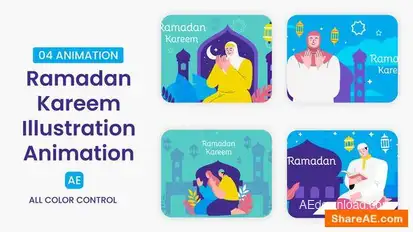 Videohive Ramadan Kareem Illustration Scene Elements template preview