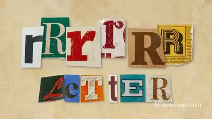 Ransom Letters - R Letters Elements template preview