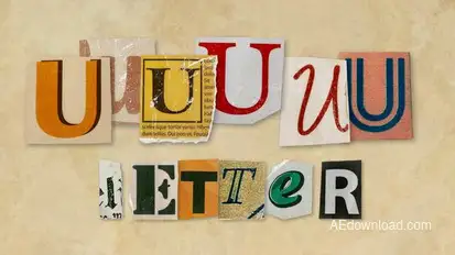 Ransom Letters - U Letters Elements template preview