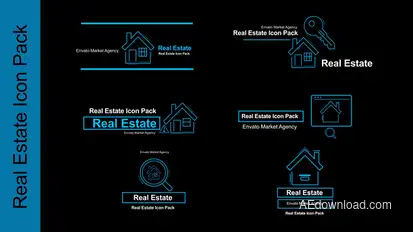 Real Estate Icon Pack Titles template preview