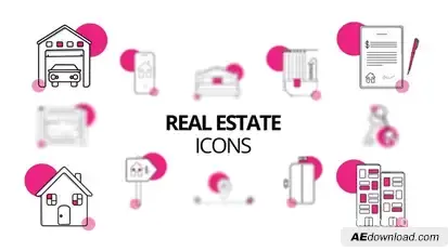 Real Estate Icons Elements template preview