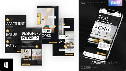 Real Estate Instagram Stories Video Displays template preview