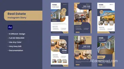 Real Estate Instagram Story Elements template preview