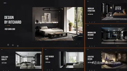 Real Estate / Interior Design Slideshow Video Displays template preview