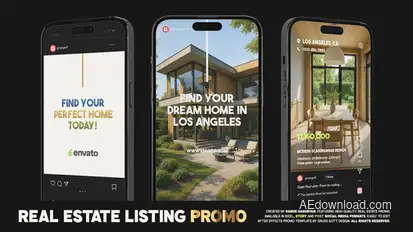 Real Estate Listing Promo Video Displays template preview