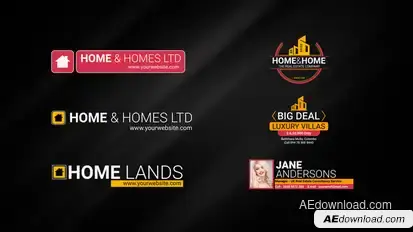 Real Estate Lower Thirds Elements template preview