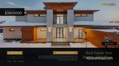 Real Estate New Homes Slideshow Video Displays template preview