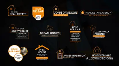 Real Estate Promotion Titles Elements template preview