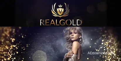 Real Gold Slideshow Video Displays template preview