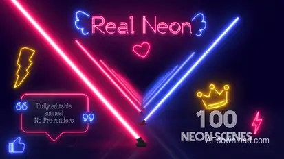Real Neon Titles template preview