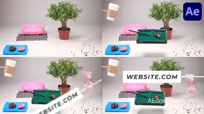 Realistic Coffee Break Scene for After Effects Openers template preview