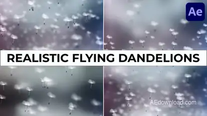 Realistic Flying Dandelions for After Effects Elements template preview