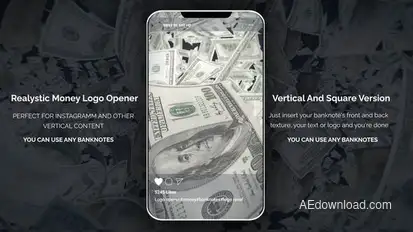 Realistic Money Logo Opener For Instagram Openers template preview