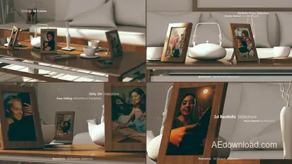 Realistic Photo Frame Video Displays template preview