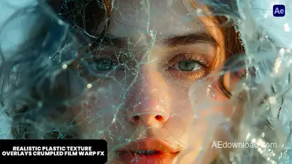 Realistic Plastic Texture Overlays – Crumpled Film Warp FX Elements template preview