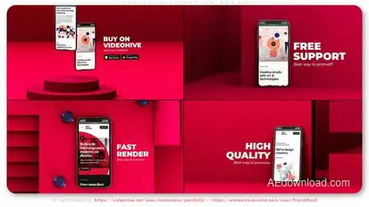 Red 3d Application Promo Product Promo template preview
