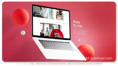 Red Elements Laptop Mockup Promo Product Promo template preview
