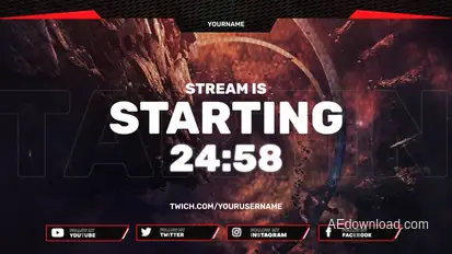 Red Stream Gaming Pack broadcast-packages template preview