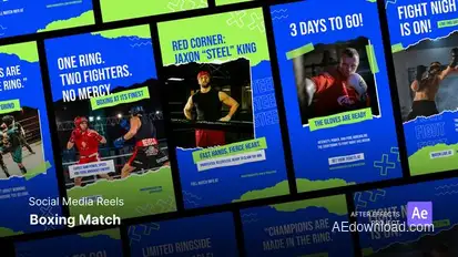Reels - Boxing Match After Effects Project Files broadcast-packages template preview