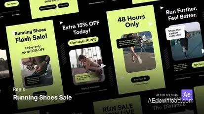 Reels - Running Shoes broadcast-packages template preview