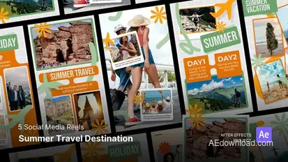 Reels - Summer Travel Destination After Effect Project Files Product Promo template preview