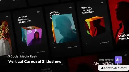 Reels - Vertical Carousel Slideshow Effect After Effects Project Files Product Promo template preview