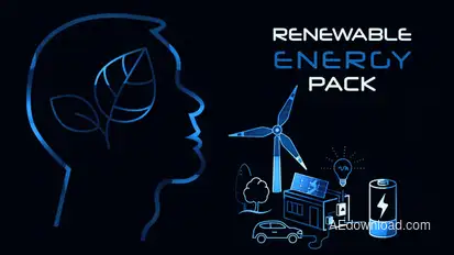 Renewable Energy Pack Infographics template preview