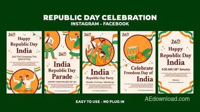 Republic Day Celebration Instagram Stories Openers template preview