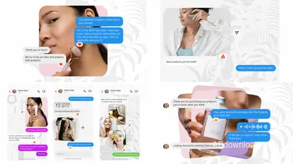 Responsive Social-Media Messaging Titles template preview