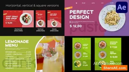Restaurant Food (Social Media) for After Effects Openers template preview
