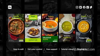 Restaurant Instagram Stories Product Promo template preview