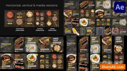 Restaurant Market (Social Media) | After Effects Openers template preview