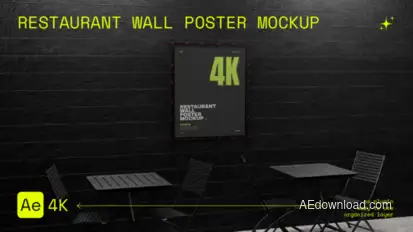 Restaurant Wall Poster Mockup Product Promo template preview