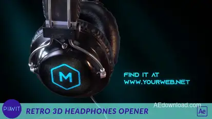 Retro 3d Headphones Podcast Intro Openers template preview