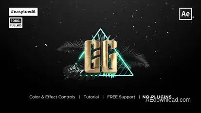 Retro 80's Metallic Logo Reveal Logo Stings template preview