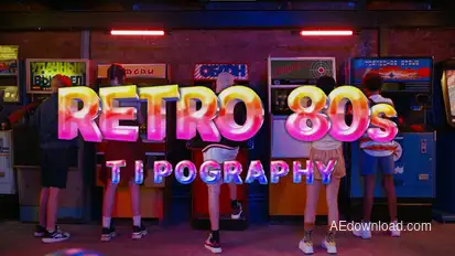 Retro 80s Typeface Elements template preview
