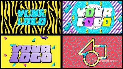 Retro 90s Fun Logo Logo Stings template preview